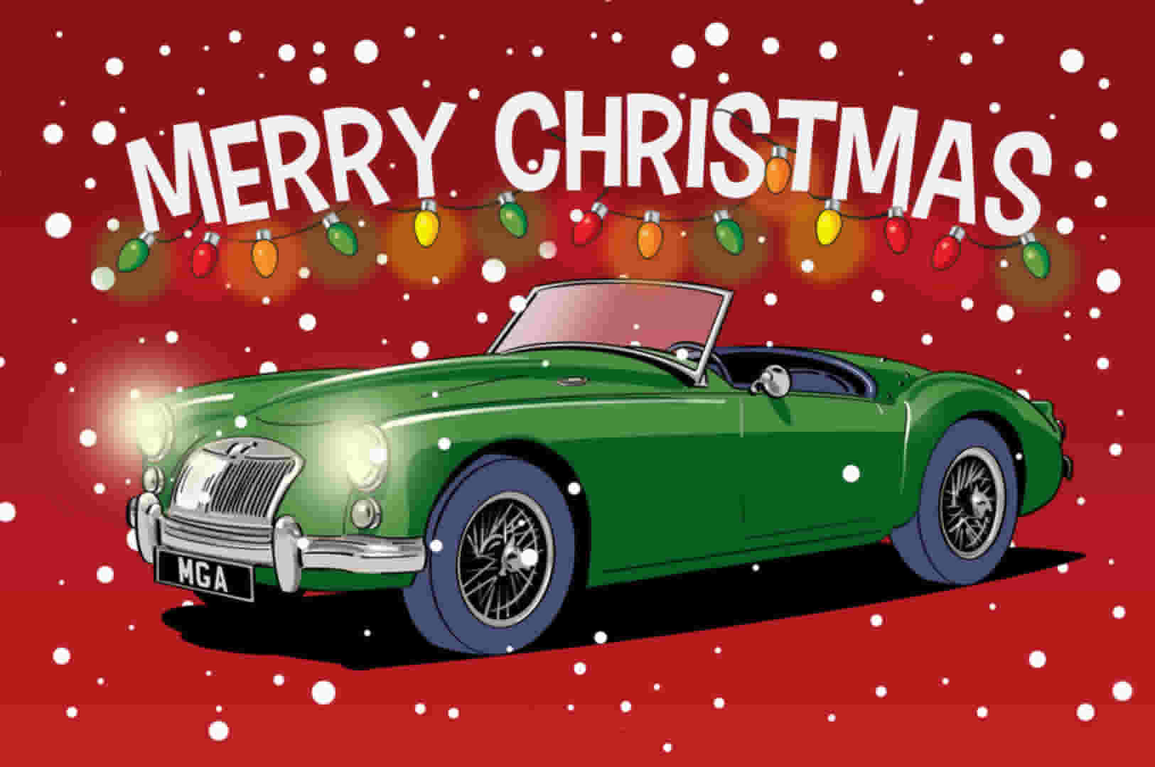 BRG MGA Classic Car Christmas Card