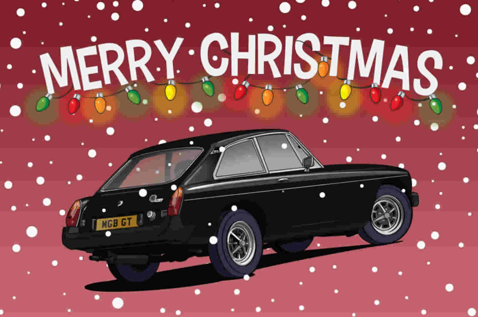 MGB GT Car Christmas Card
