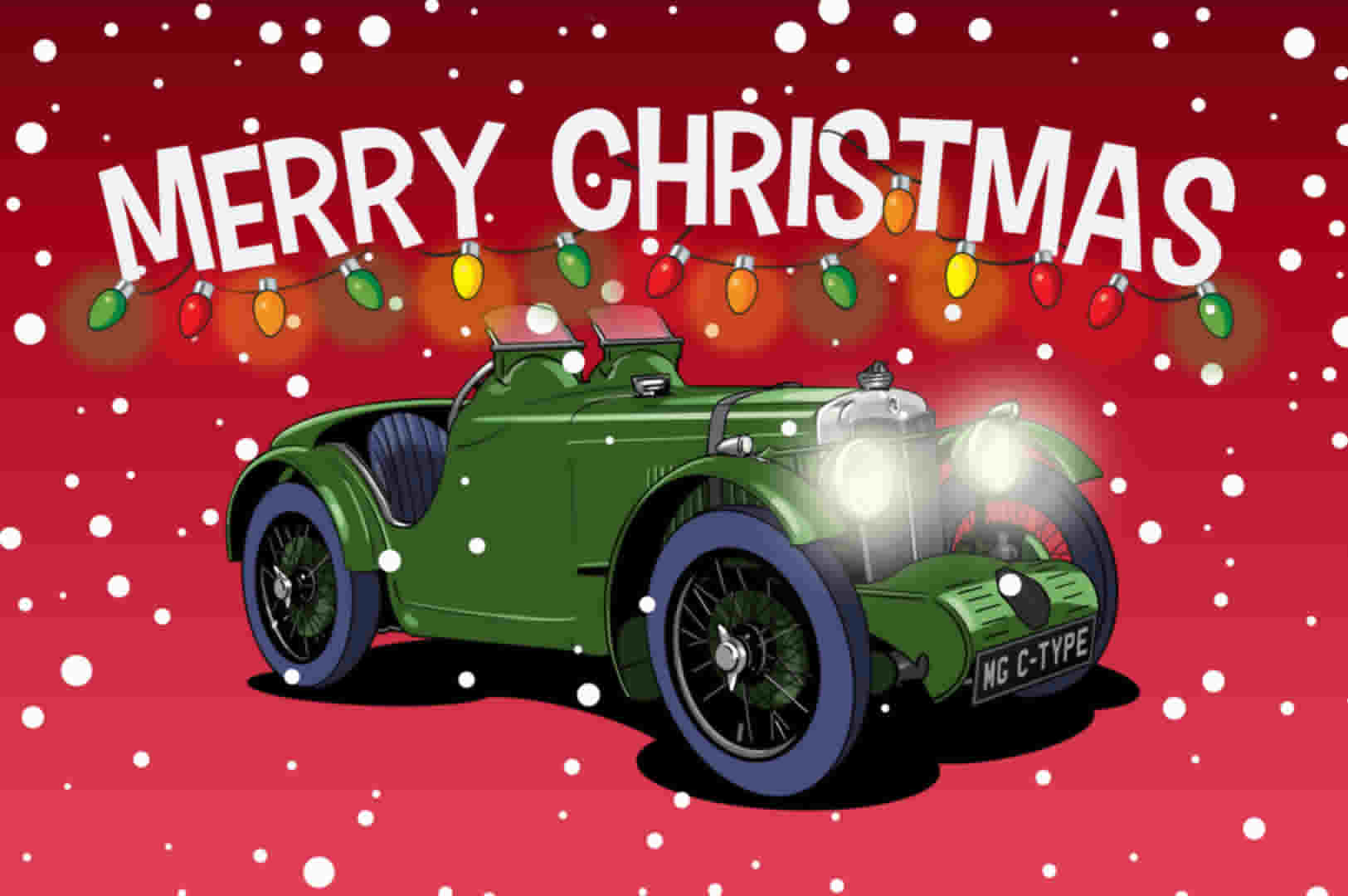 MG Vintage Car Christmas Card