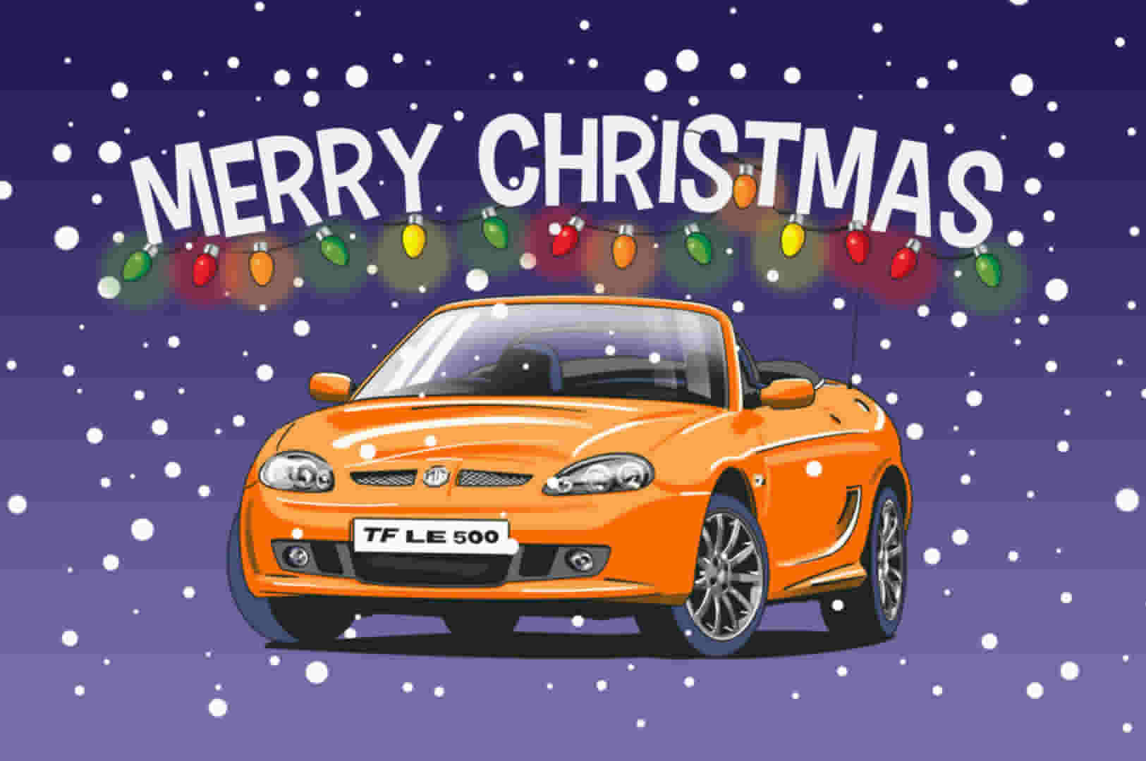 Vibrant Orange MG TF LE 500 Christmas Card