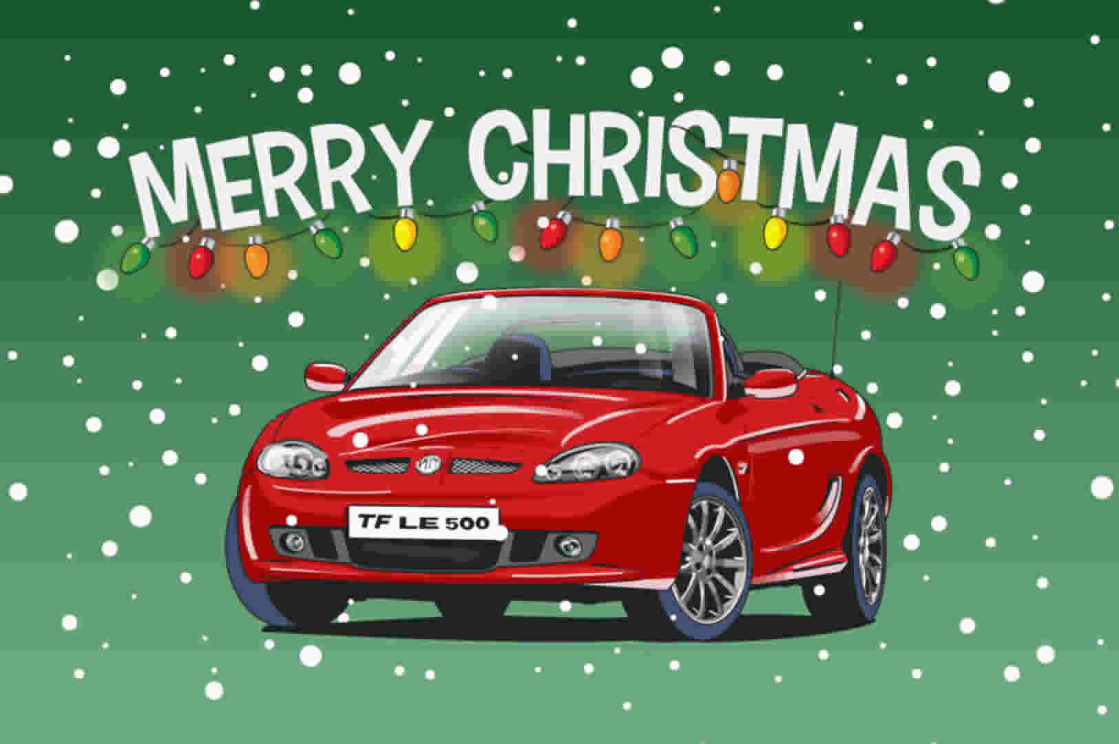 Red MGTF LE500 Christmas Card