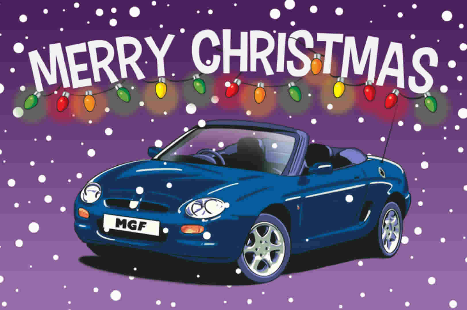 Blue MGF Christmas Card