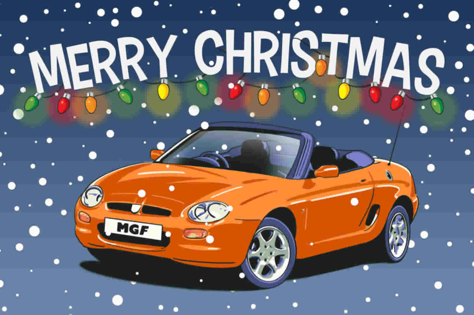 Volcano Orange MGF Christmas Card