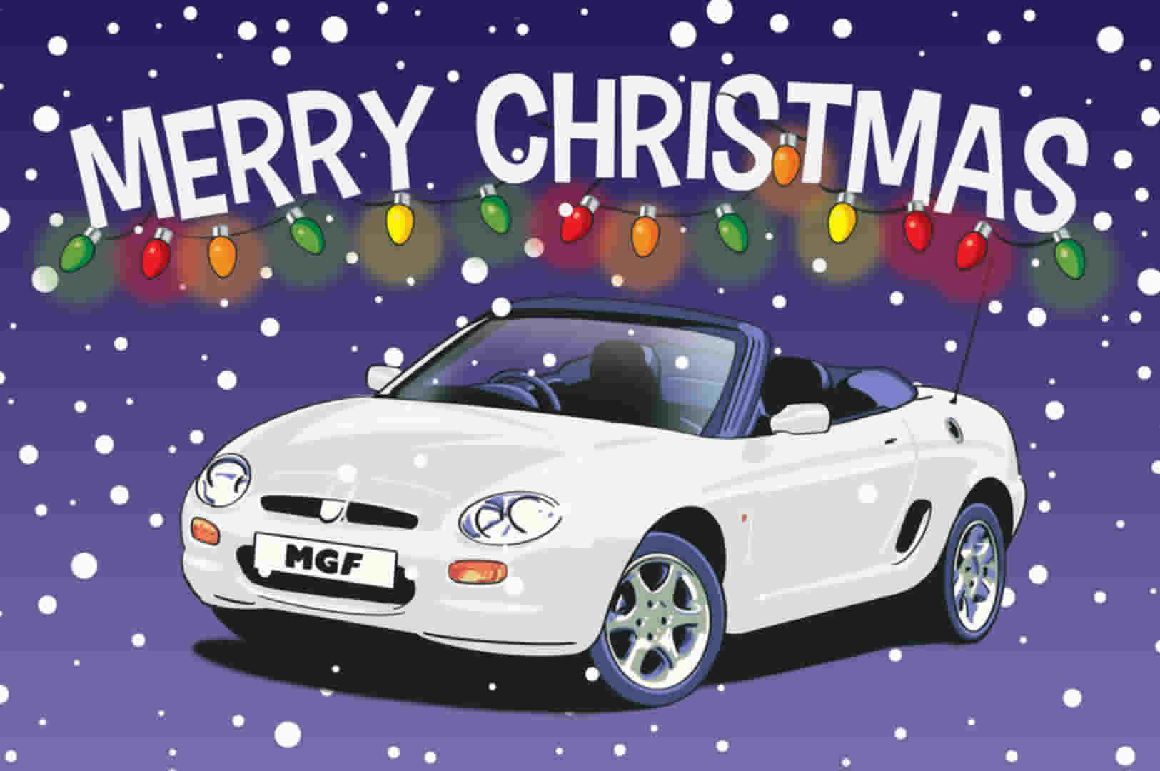 White MGF Christmas Card