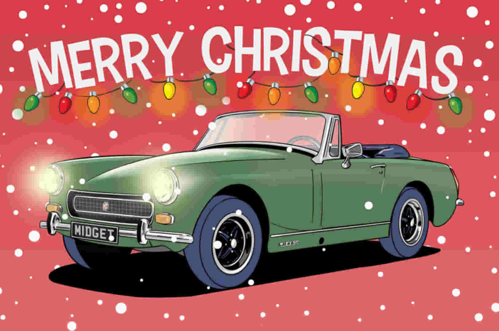 Blue MGF Christmas Card