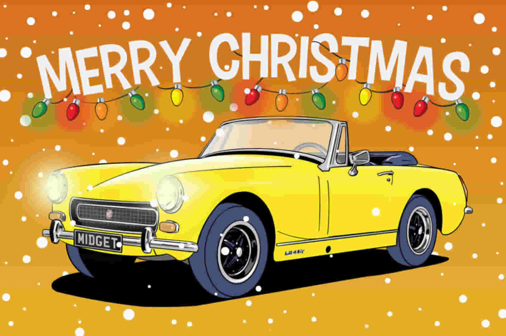 MG Midget Christmas Card