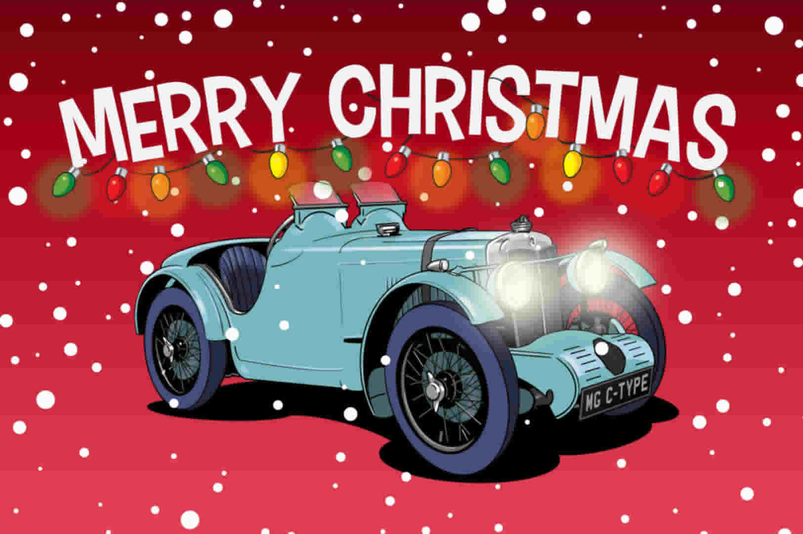 MG Vintage Car Christmas Card