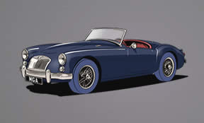 MGA Classic Car Drawing